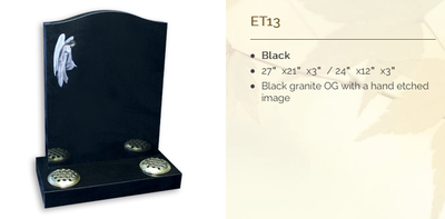 black headstone