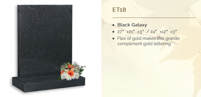 black galaxy headstone