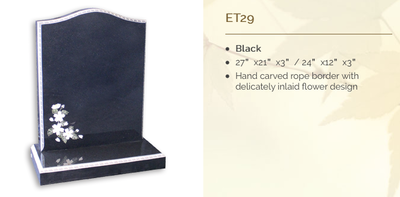 black headstone