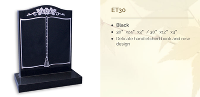 black headstone