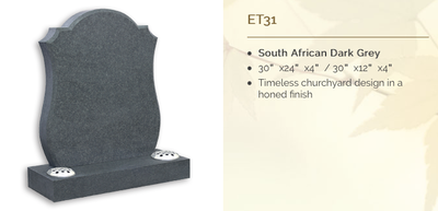 south african dark grey headstone