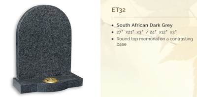 south african dark grey headstone
