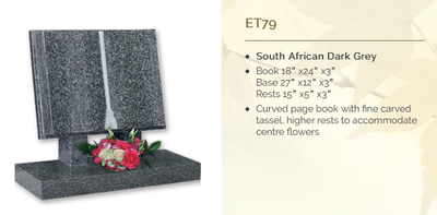 south african dark grey headstone