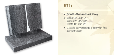 south african dark grey headstone