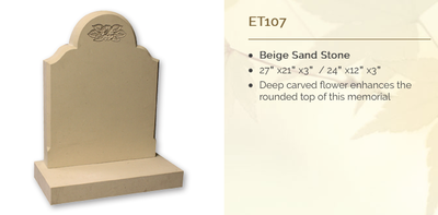 beige sand stone headstone