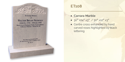 carrara marble headstone