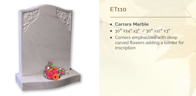 carrara marble headstone