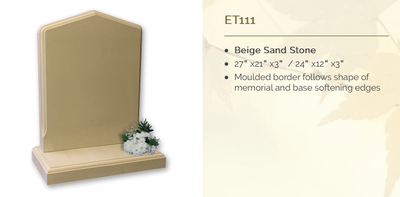 beige sand stone headstone