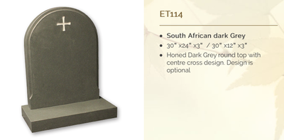 south african dark grey headstone