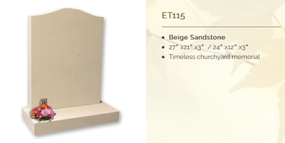 beige sandstone headstone