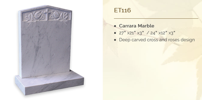 carrara marble headstone