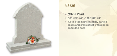 white pearl headstone