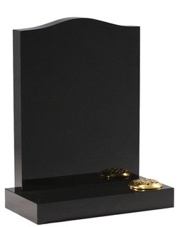 classic black ogee granite headstone