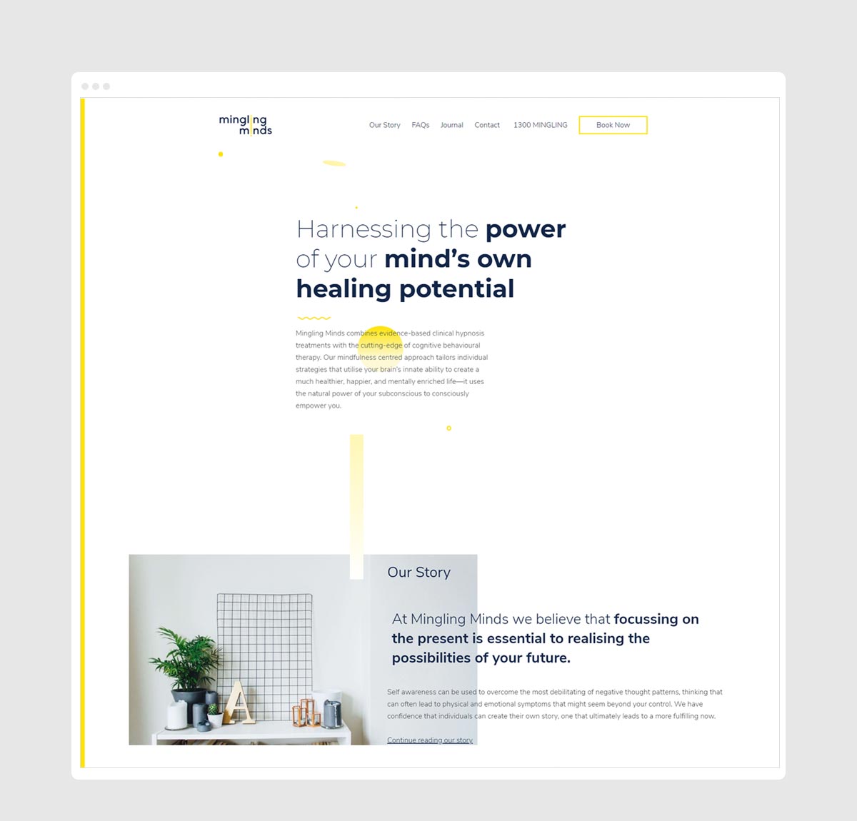 Mingling Minds website homepage by New Method