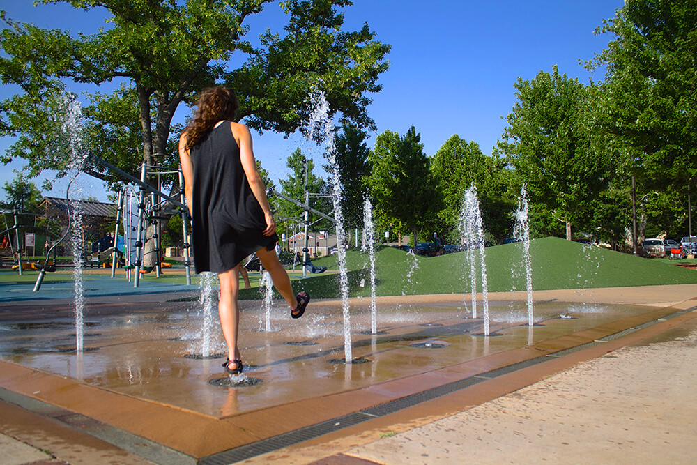 We like to take a second and splash through the fountains in Riverside Park on a hot morning and really look forward to coming through on an evening to try the shaved ice.