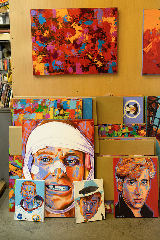 John Hammer’s distinctive, colorful, pop art painting style is striking and attention-grabbing. (Photo: Sarah Eliza Roberts)
