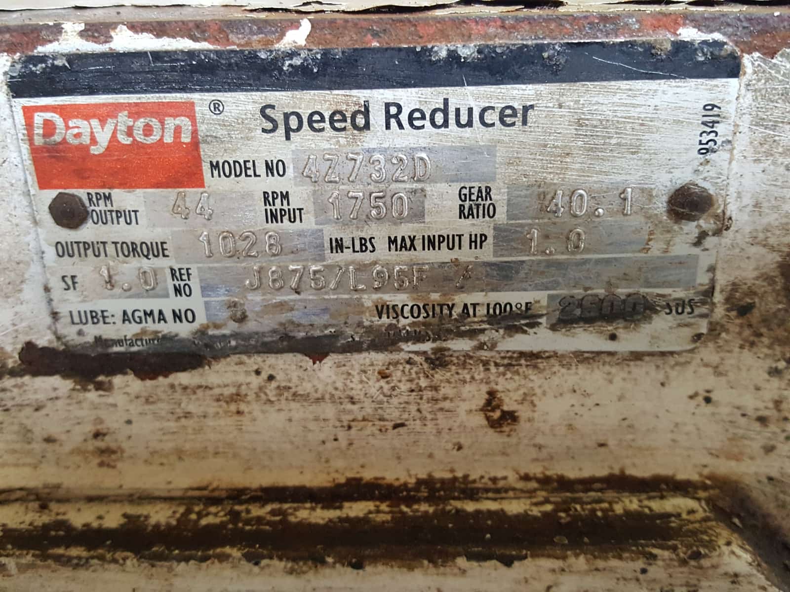 DAYTON GEARBOX (8109) Diligent Equipment Exchange