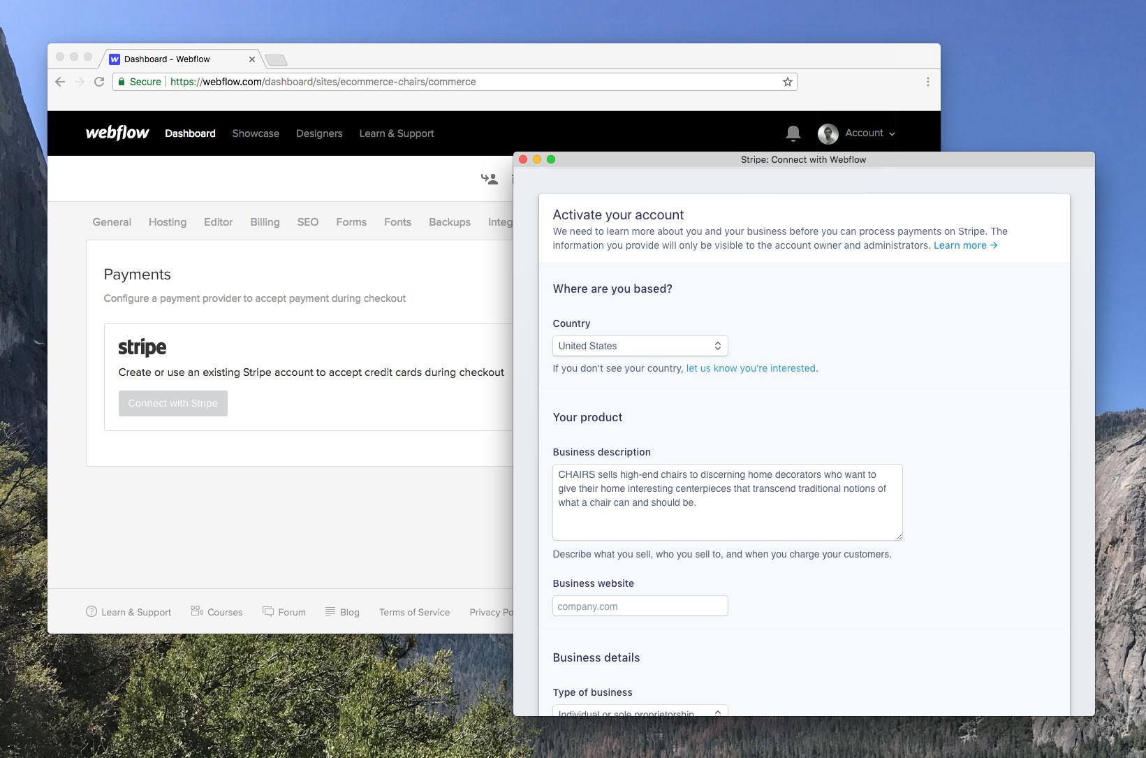 Webflow Ecommerce is built on top of Stripe’s payments system.