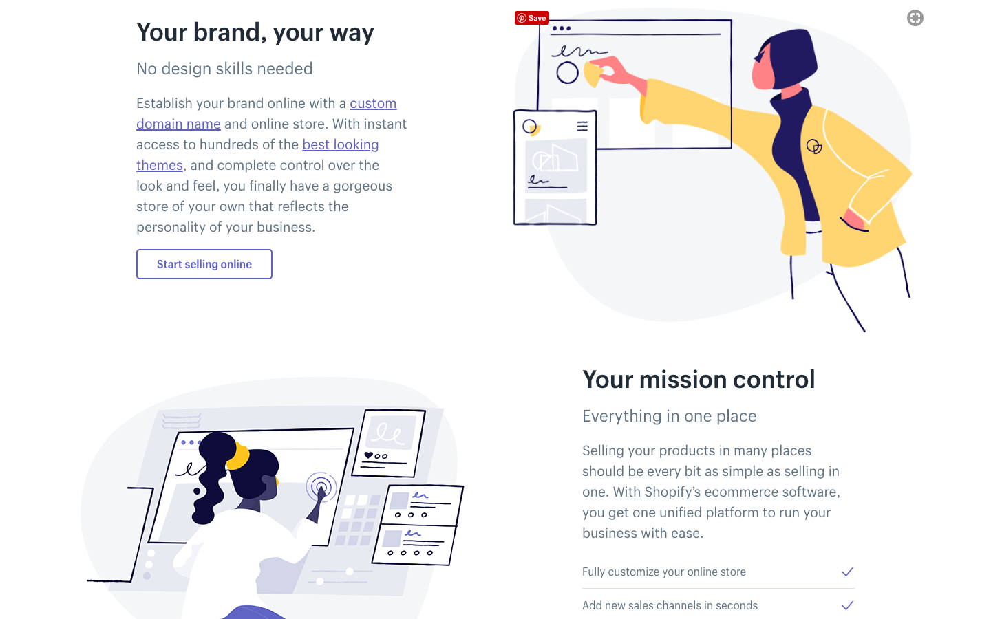 Shopify has made illustration a strong part of its brand