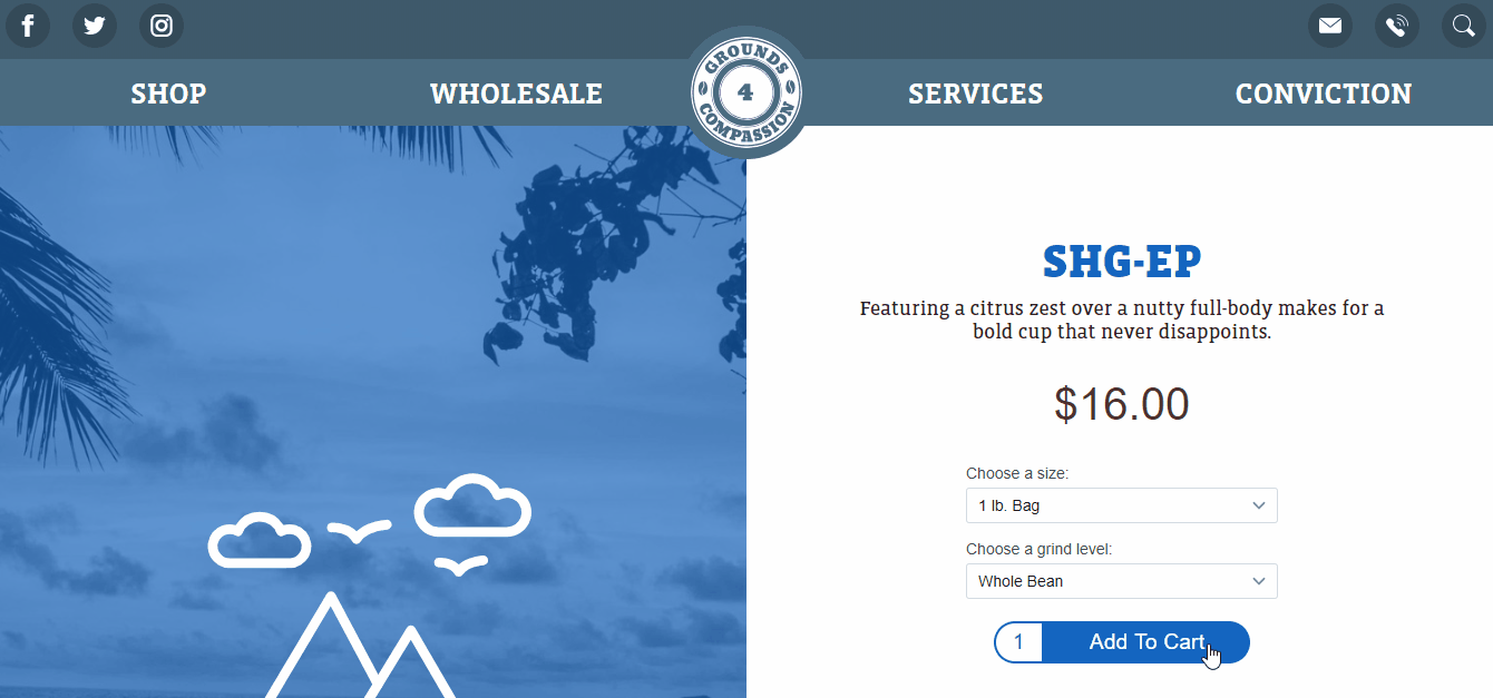 G4coffee with Shopify cart integration
