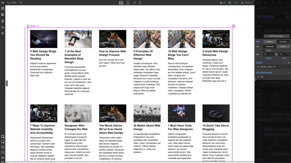A sneak peek at how grid will work with Collection lists.