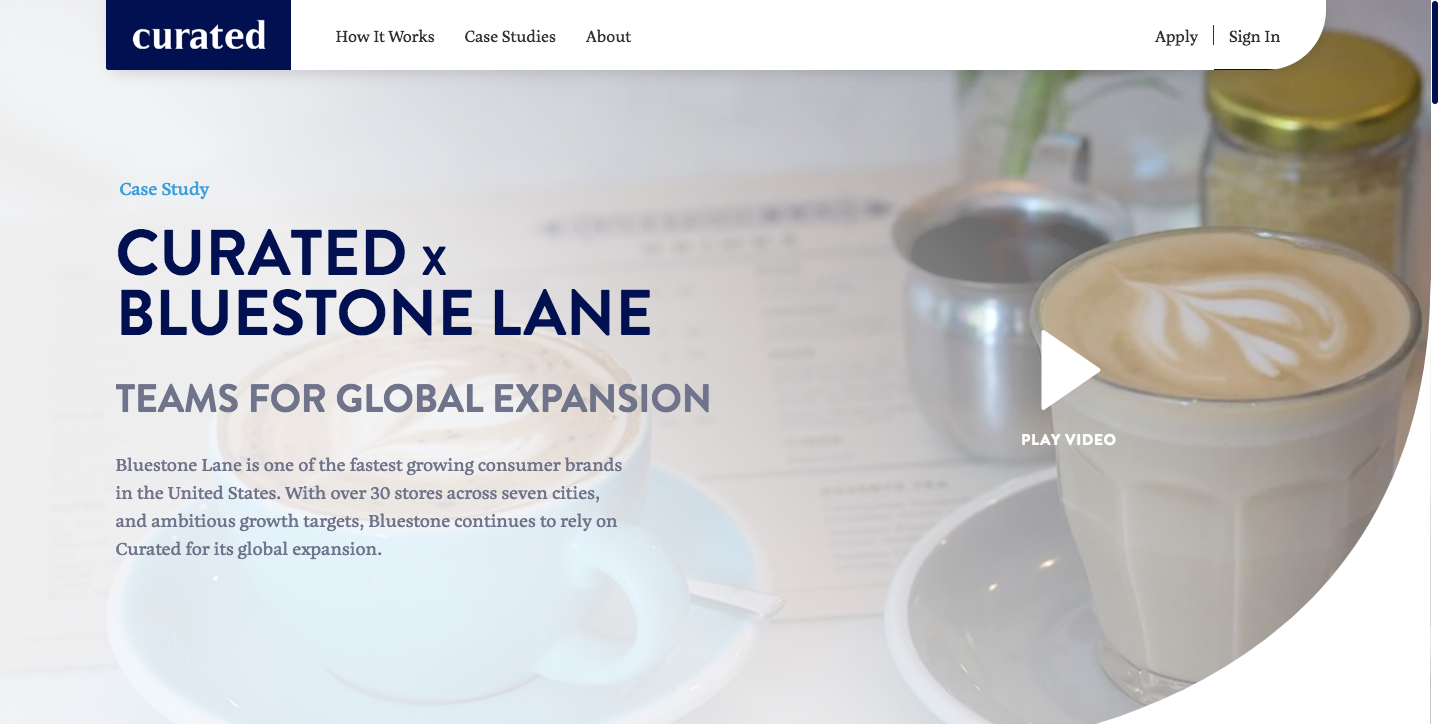 Curated homepage.