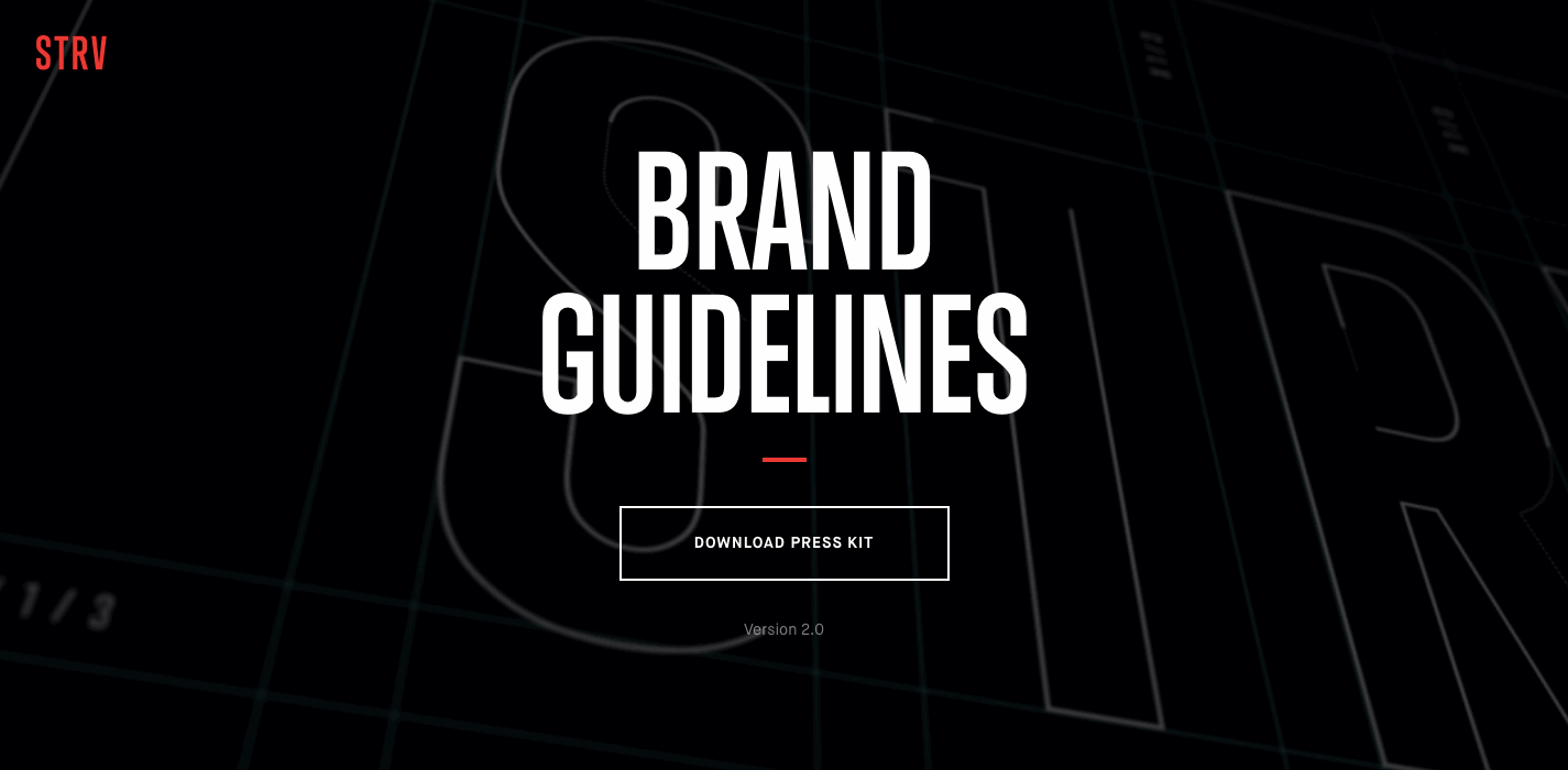 STRV Brand Guidelines homepage.