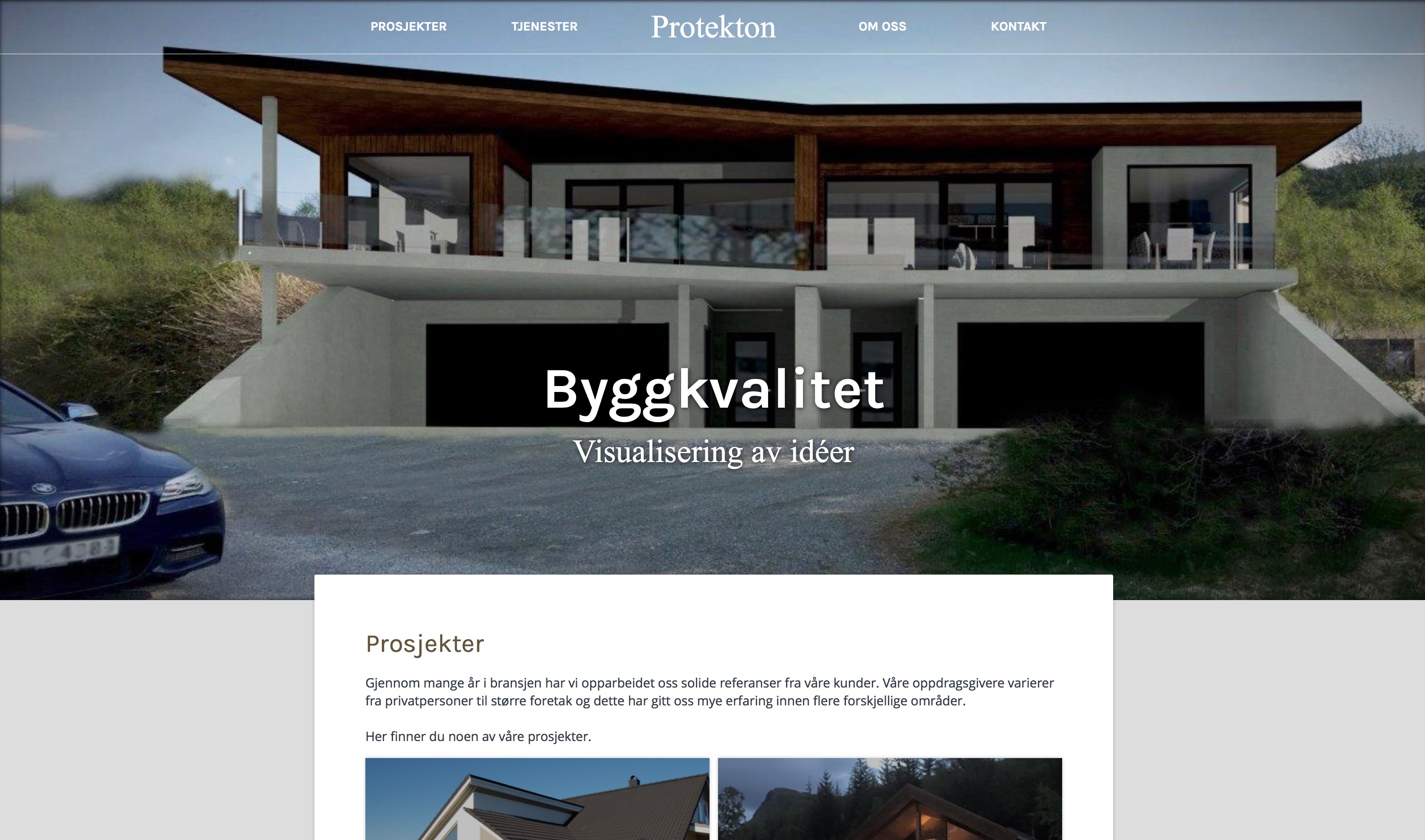 Vi har hatt gleden av å designe ny nettside til Protekton, et kreativt og spennende Vestnes-firma som tilbyr alt fra rådgivning og prosjektering, til utforming og taksering av boliger.