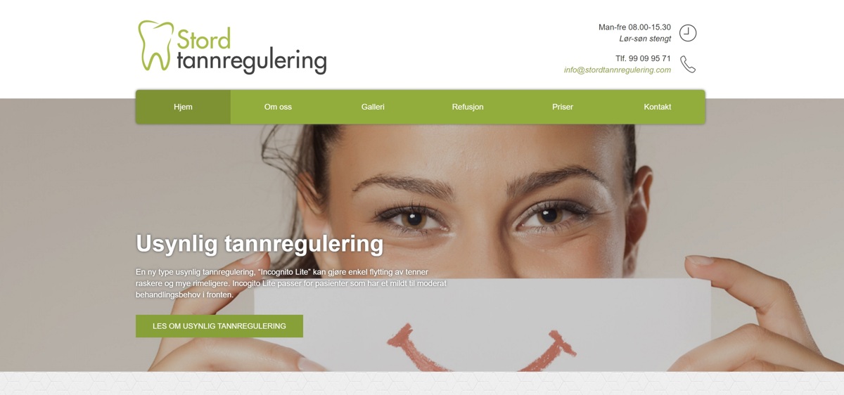 Vi fikk i oppdrag å lage nettside til Stord Tannregulering, vår første kunde i Hordaland. Sjekk ut deres nye responsive og moderne nettside!