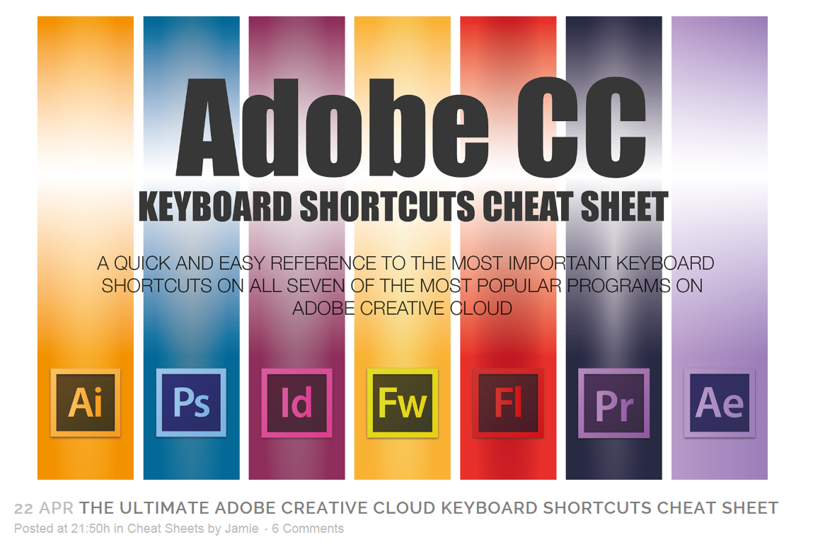 The Ultimate Adobe Creative Cloud Keyboard Shortcuts Cheat Sheet
