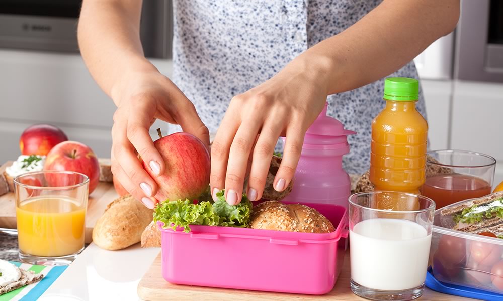 Mother preparing lunch