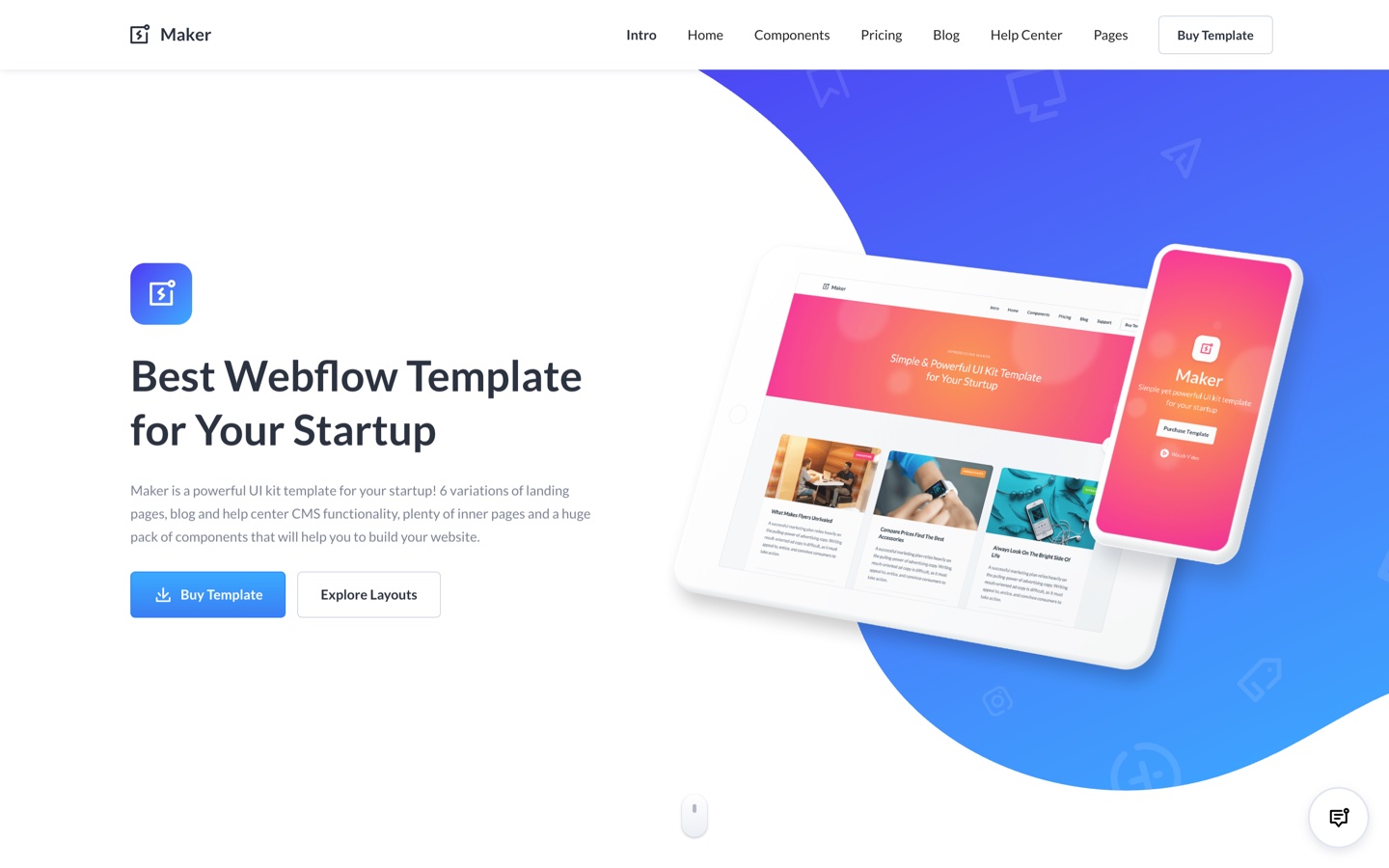maker ui kit html5 responsive website template buy a template