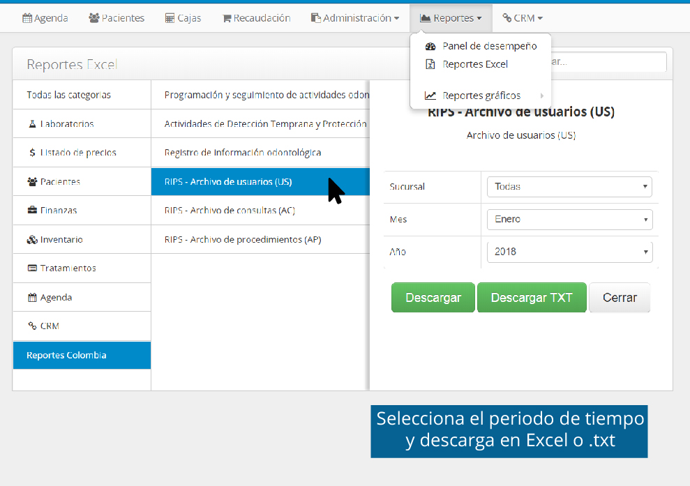 reportes rips odontologia