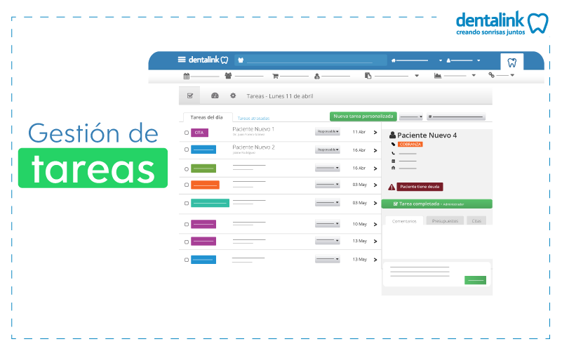 gestion de tareas software dentalink