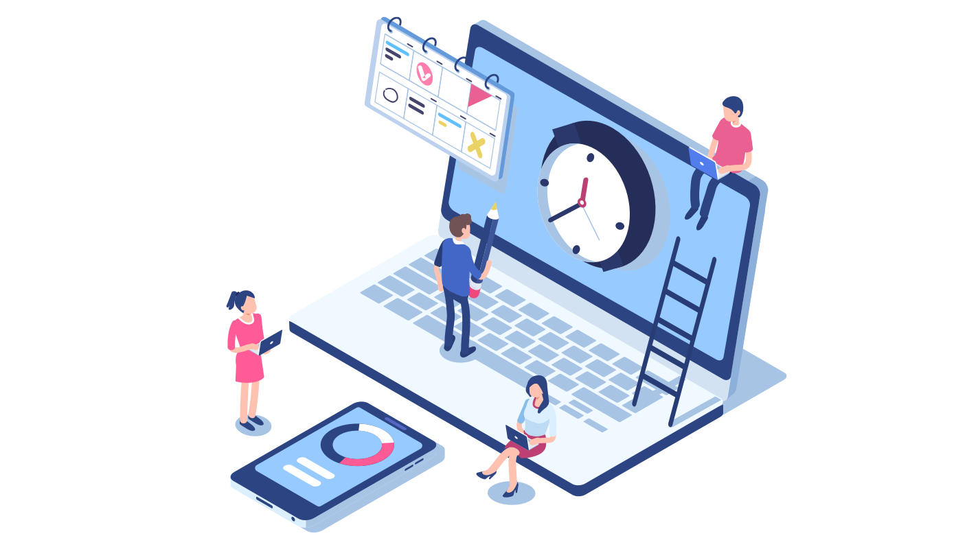 Freelancers working and using better time management