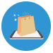 virtualization icon blue circle with blue and white globe