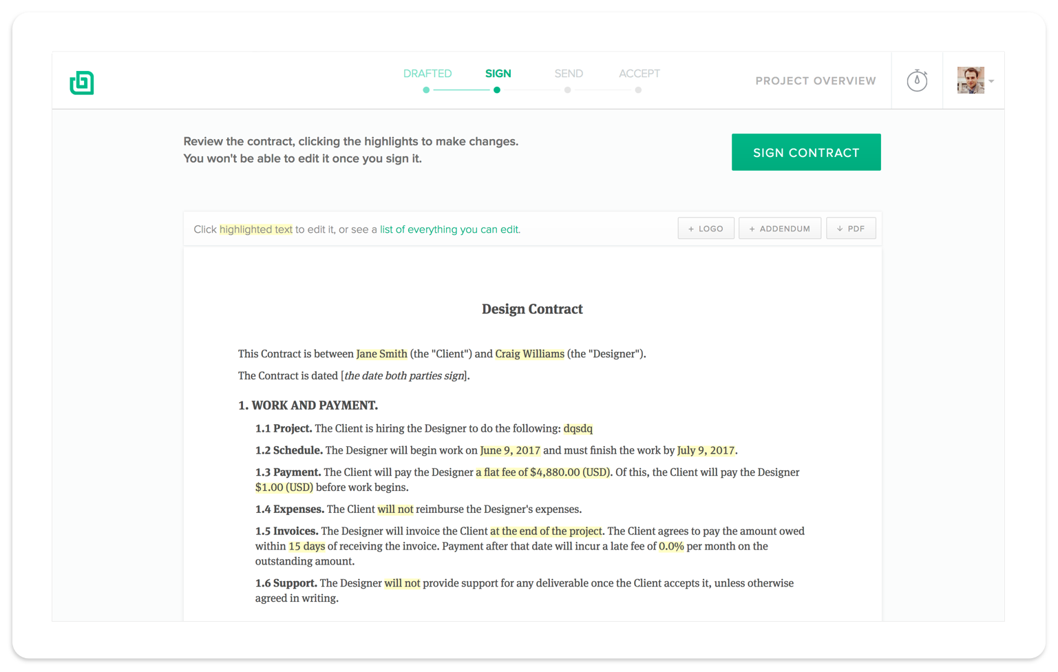 Example of a subcontractor agreement