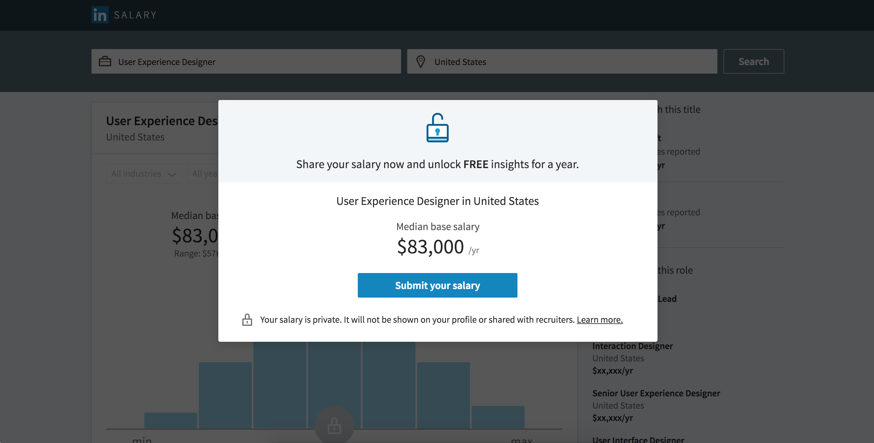 UX Designer Salary on LinkedIn