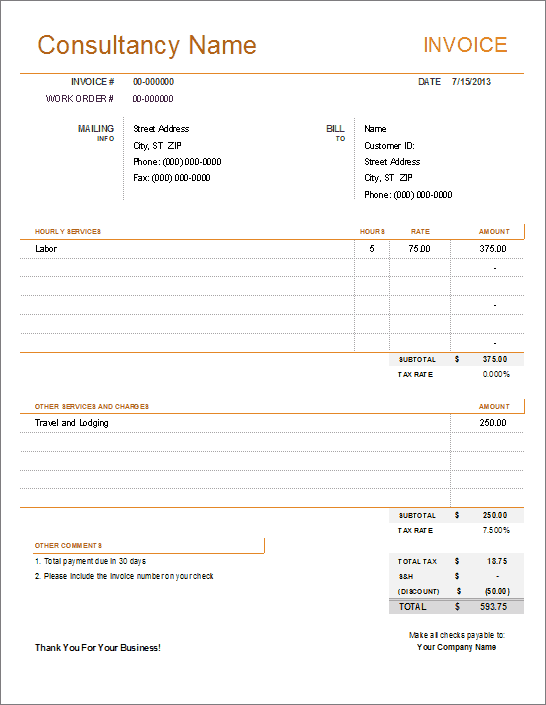 download consultant invoice template excel bonsai original invoice sample