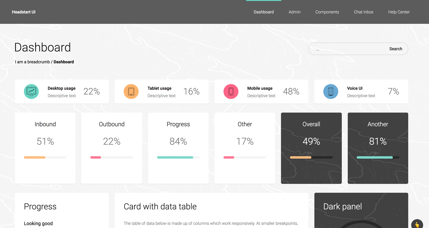 Headstart UI Responsive Design System Template Component Style Guide