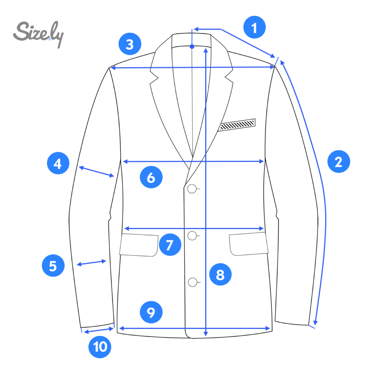 Blazer jacket measurement ares