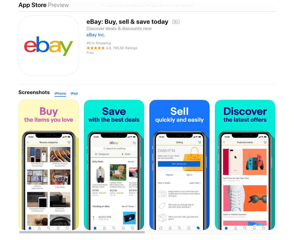 eBay App on iTunes