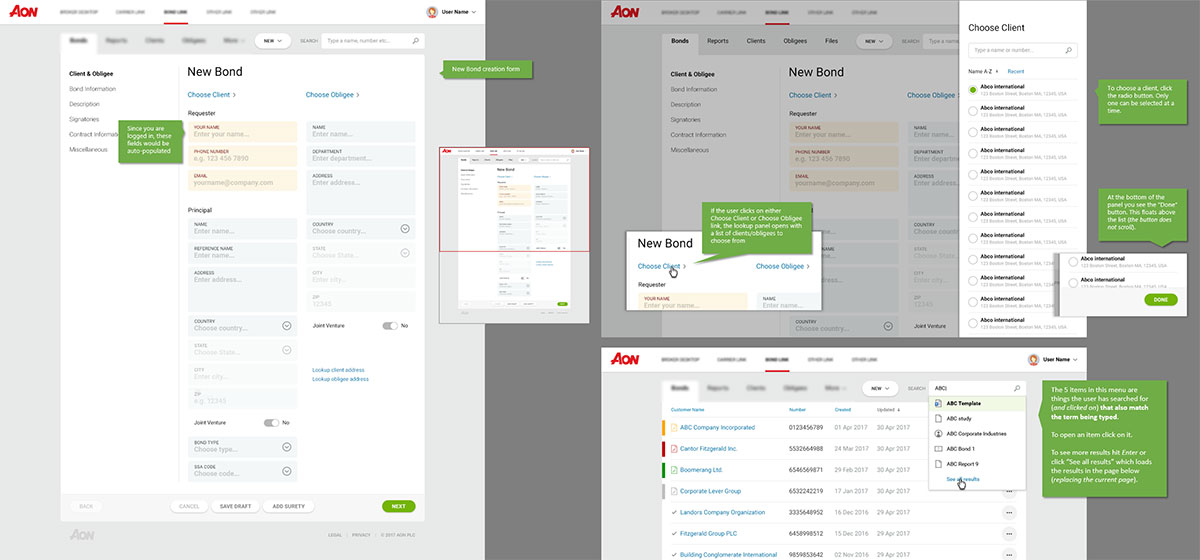 ABL: Example from a design documentation presentation, pointing out and explaining features