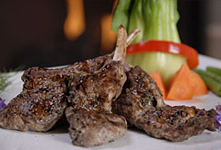 Herb-Marinated Lamb Chops On Roasted Red Skin Potatoes