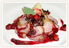 Cumin-Dusted Pan Seared Duck Breast with a Tart Cherry Cabernet Gastrique