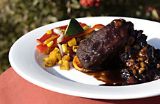 Pan Seared North American Elk with Kiln Dried Cherries, Black Walnuts & Port Wine Jus