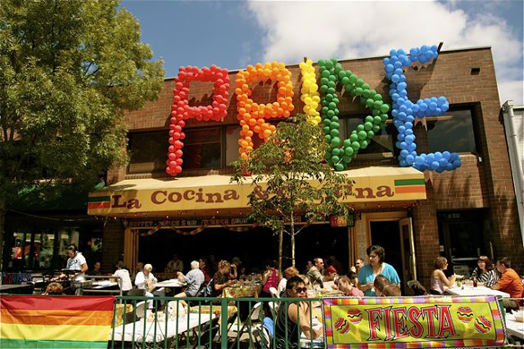 pride written in balloons for pride parade