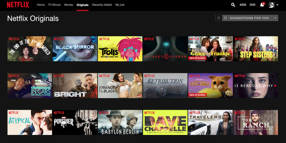 Personalized Content Example - Netflix