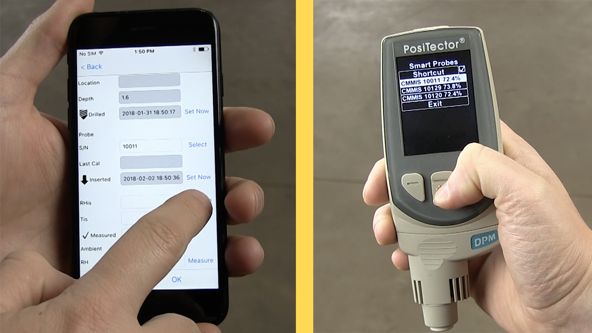 How to measure concrete moisture (positector CMM IS Moisture Meter) with Figure 13