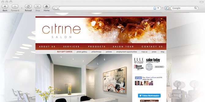 Citrine Salon website